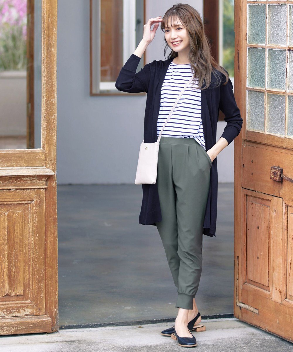 Tiaclasse 【洗える】バックリブプリーツ編みロングカーディガン 