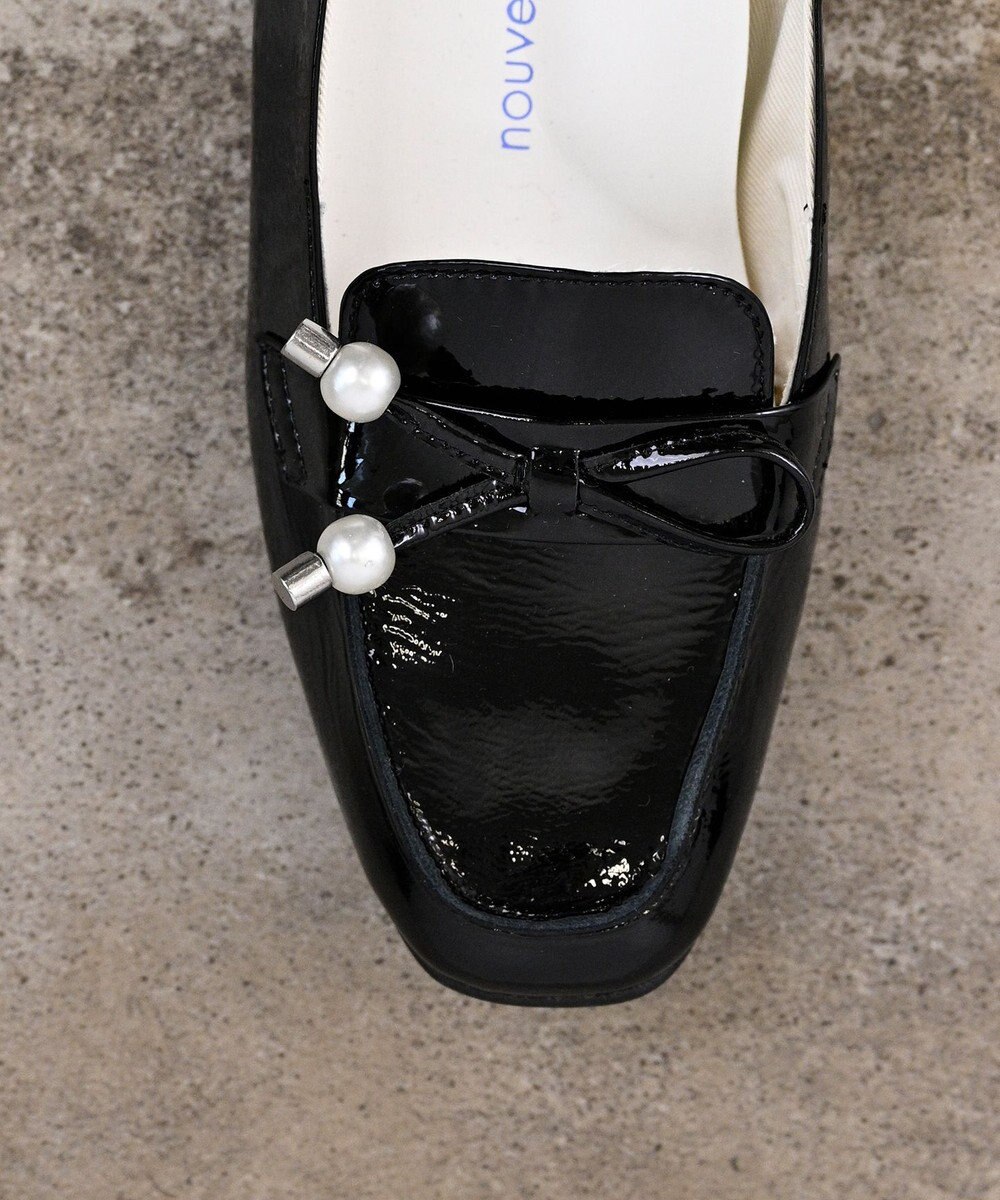 nouvelleRobe Oū 【本革・高反発】Square スクエアトゥ パール付きモカシン 