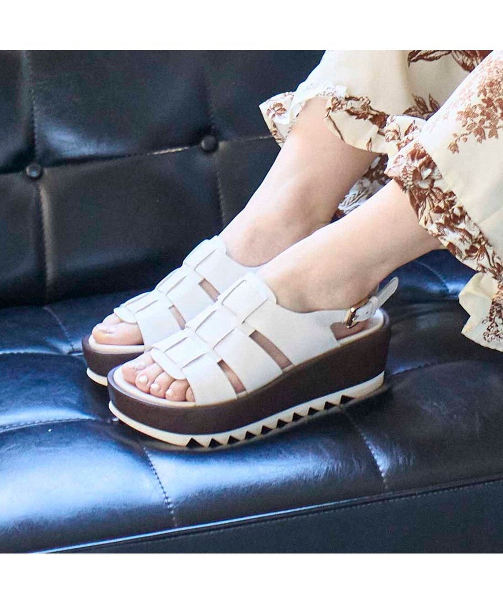 MODE ET JACOMO <MODE ET JACOMO>厚底グルカデザインウエッジサンダル 