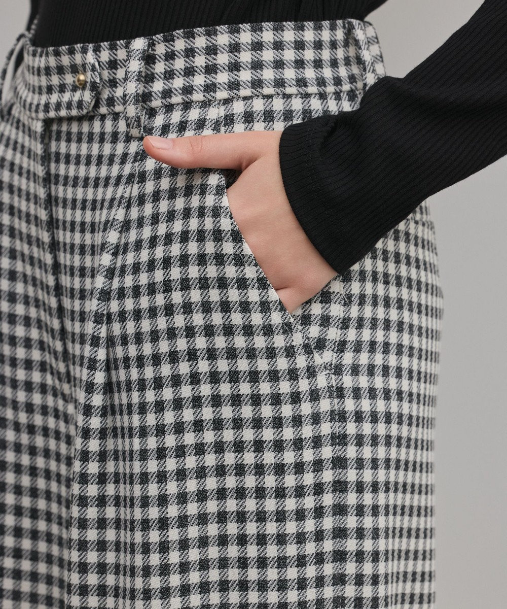 GRACE CONTINENTAL ロールアップギンガムパンツ 