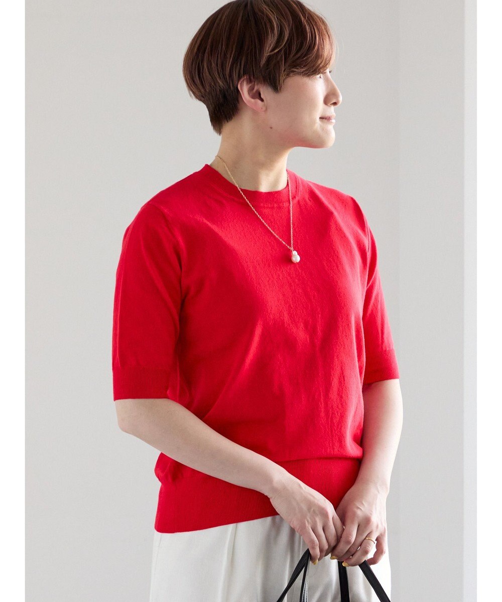 Te chichi 14G天竺ハーフスリーブニットプルオーバー 