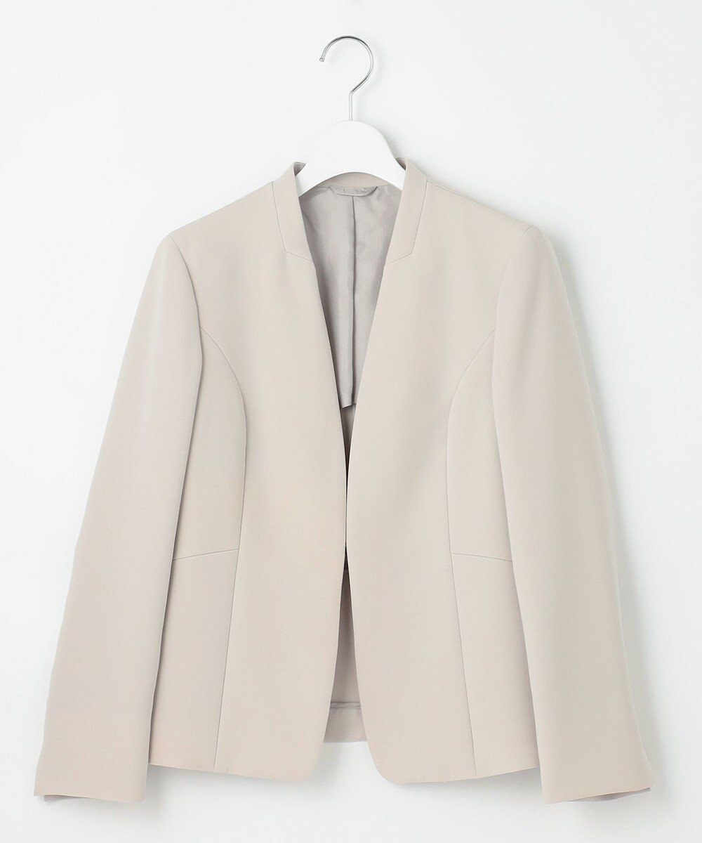 J.PRESS LADIES 【セットアップ対応】セラテリーダブルクロス ノーカラー ジャケット 