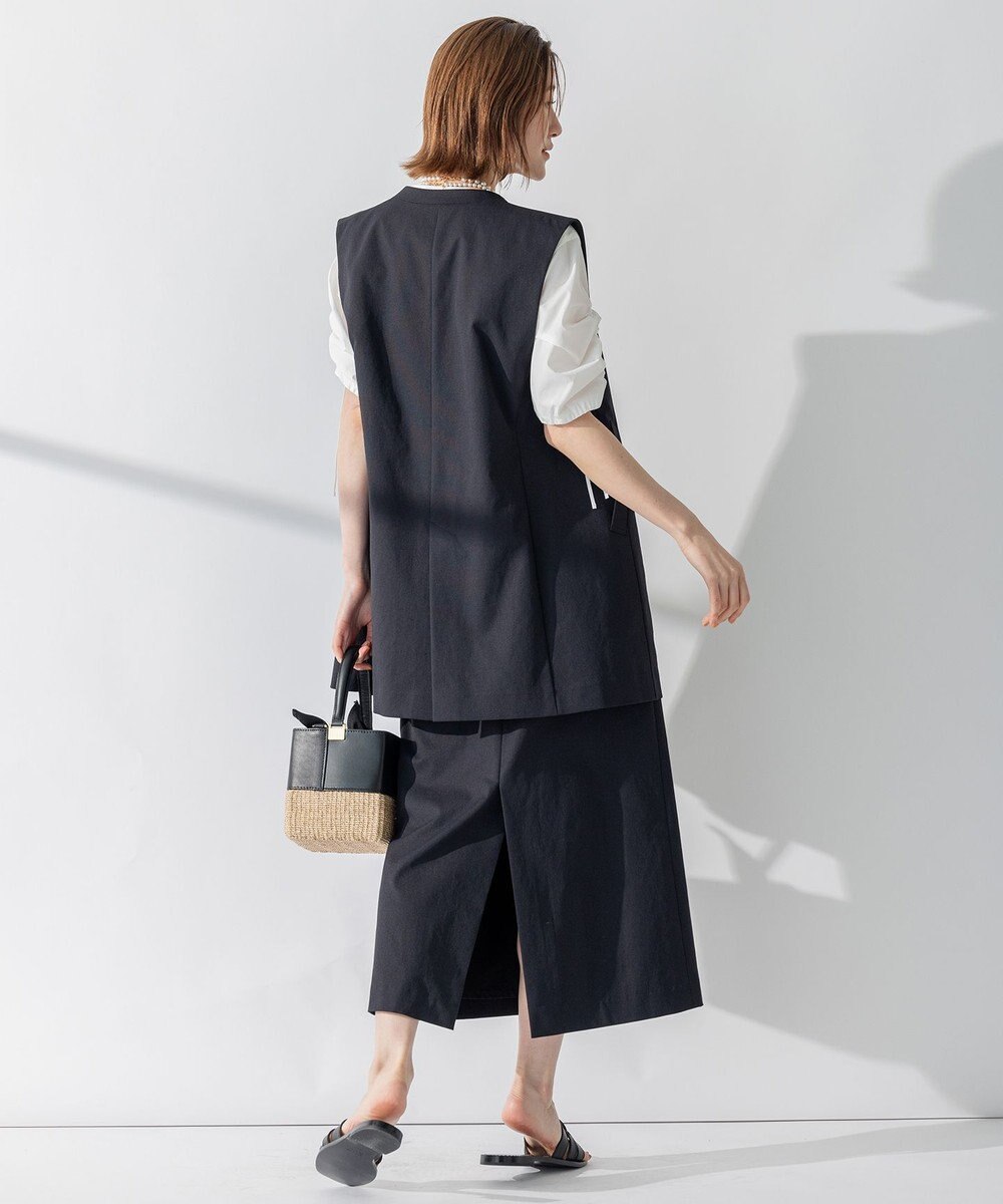 23区 L 【セットアップ対応】オックスストレッチ ノーカラー ジレ 