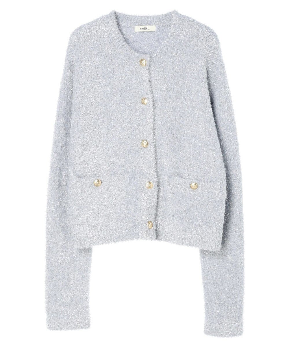 earth music&ecology キラキラシャギーカーディガン 