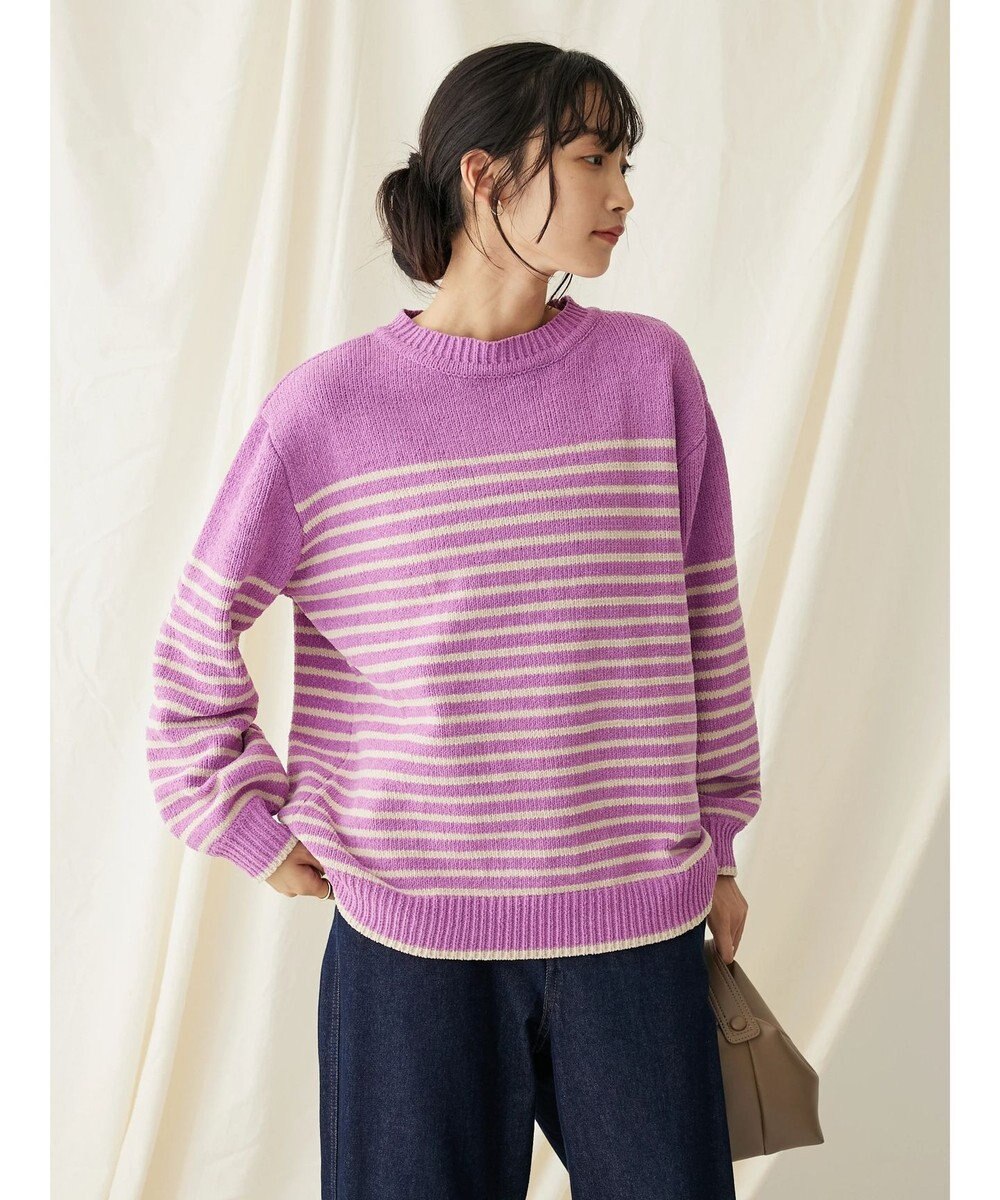 CRAFT STANDARD BOUTIQUE 洗えるモールニットボーダープルオーバー 