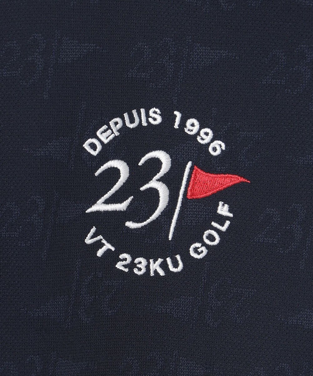 23区GOLF 【WOMEN】フラッグロゴジャガード ポロシャツ 