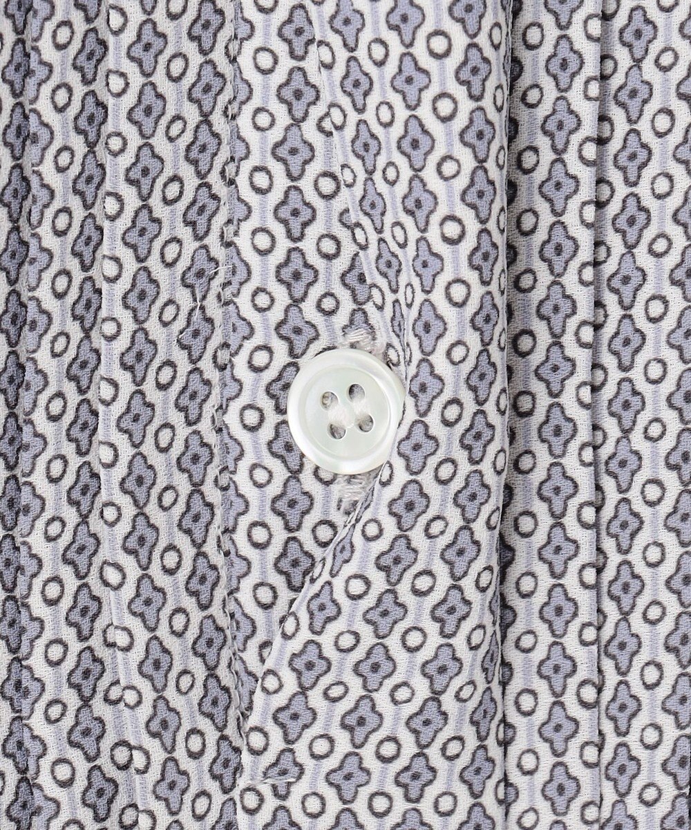 23区 L 【洗える】ヴィンテージ プリント ピンタック ブラウス 