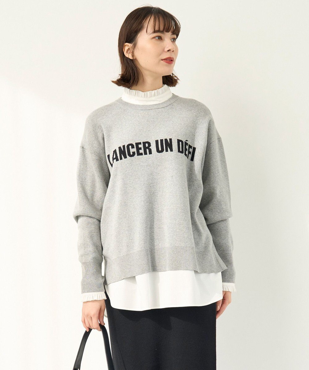 UNFILO フリルネックシャツ 