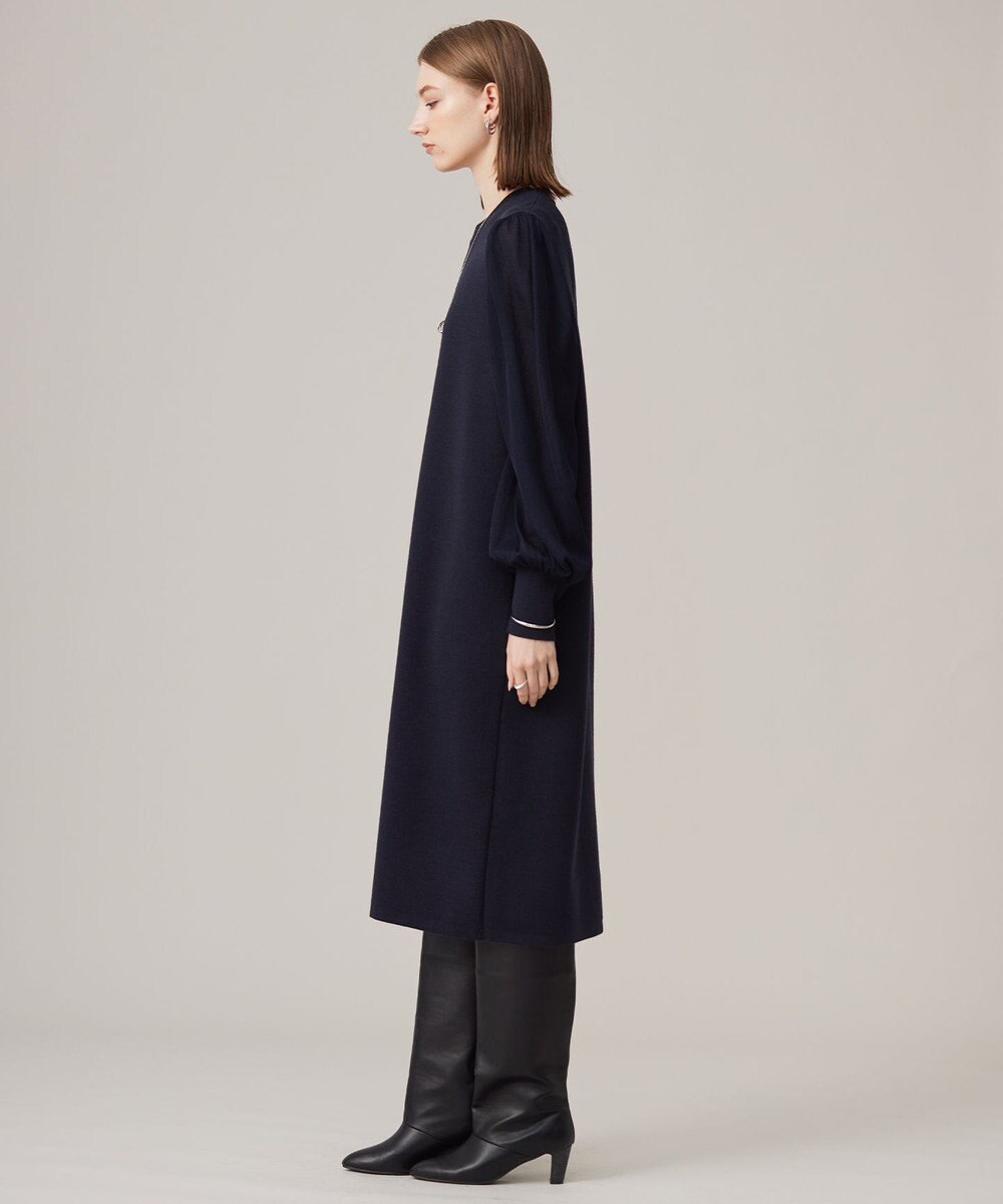 ICB L 【洗える】ウールブレンドスムース ニットワンピース 