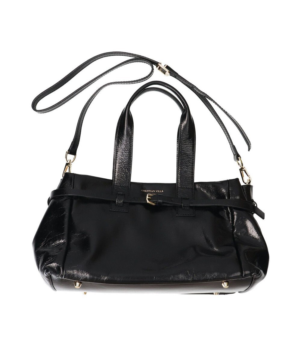 INTER-CHAUSSURES 【CHRISTIAN VILLA】ミディアムサイズレザーハンドバッグ 