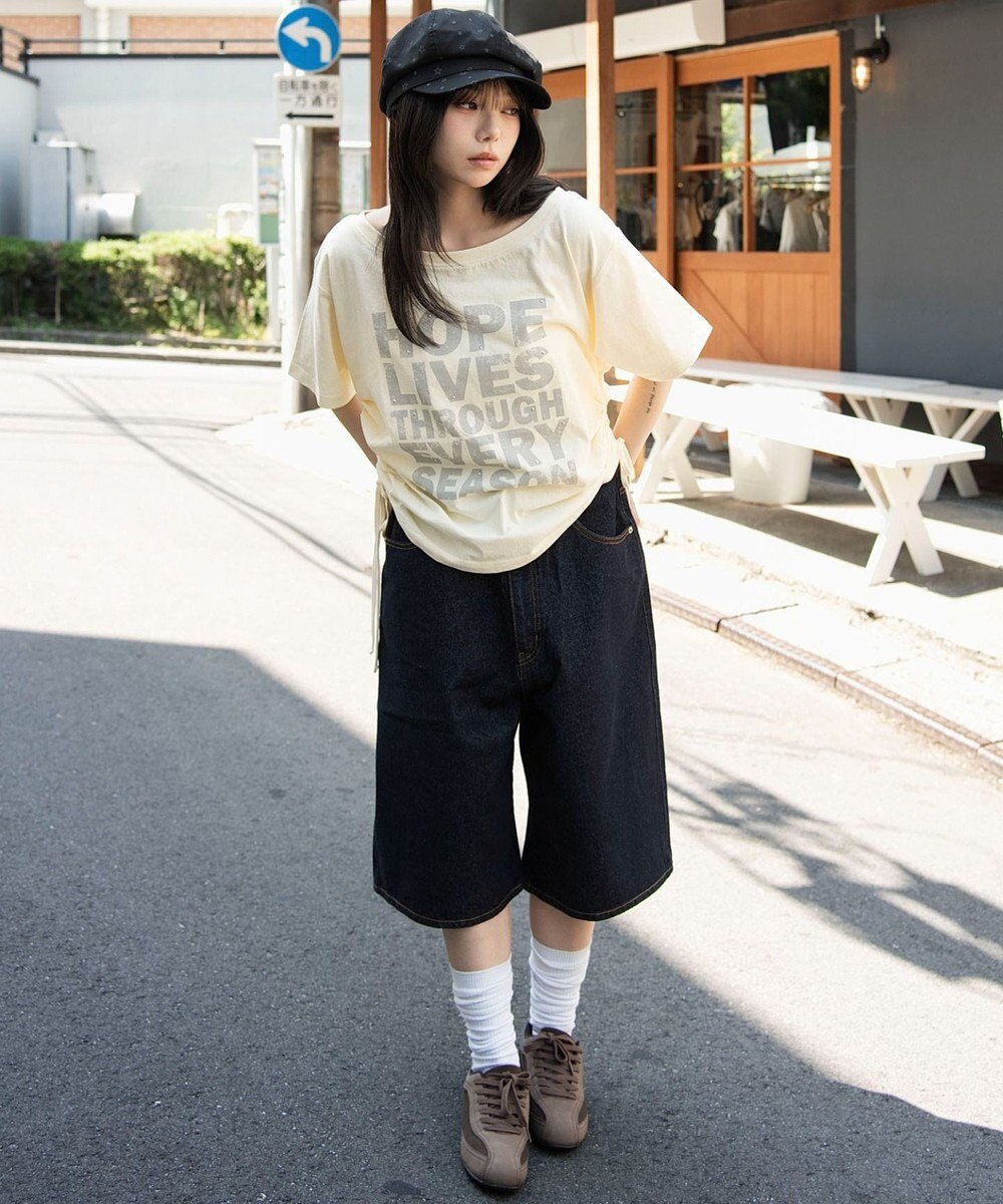 WEGO サイドドロストオフショルグラフィックT 