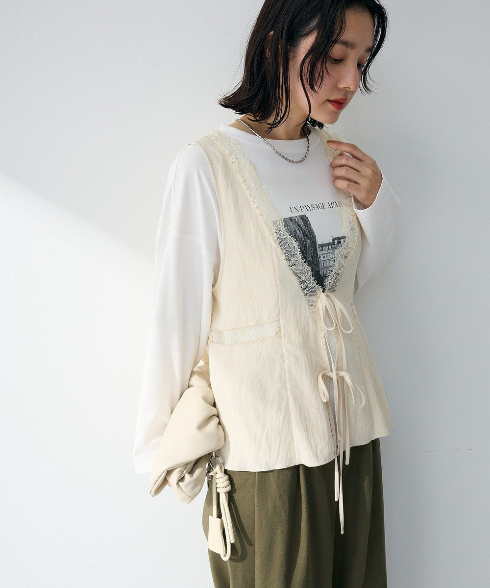 Green Parks ランジェリー風サテンビスチェ 