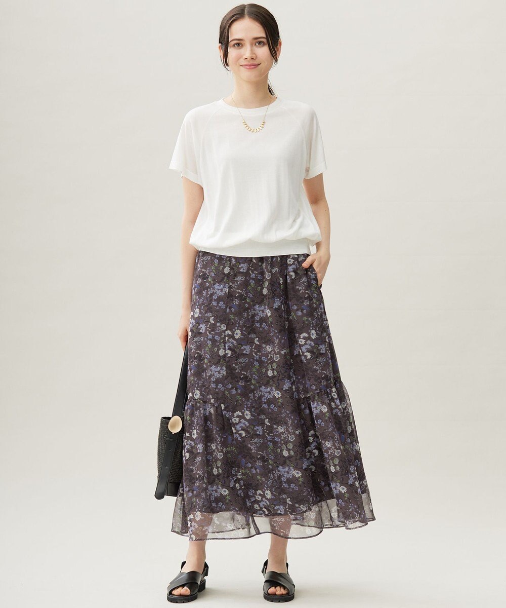 自由区 【接触冷感・UVケア・洗える】ドレーピーラグランスリーブ ニットソー 