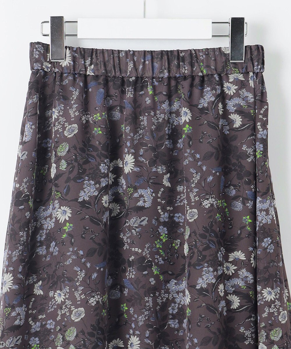 自由区 【セットアップ対応・洗える】ボタニカルフラワープリントティアード スカート 