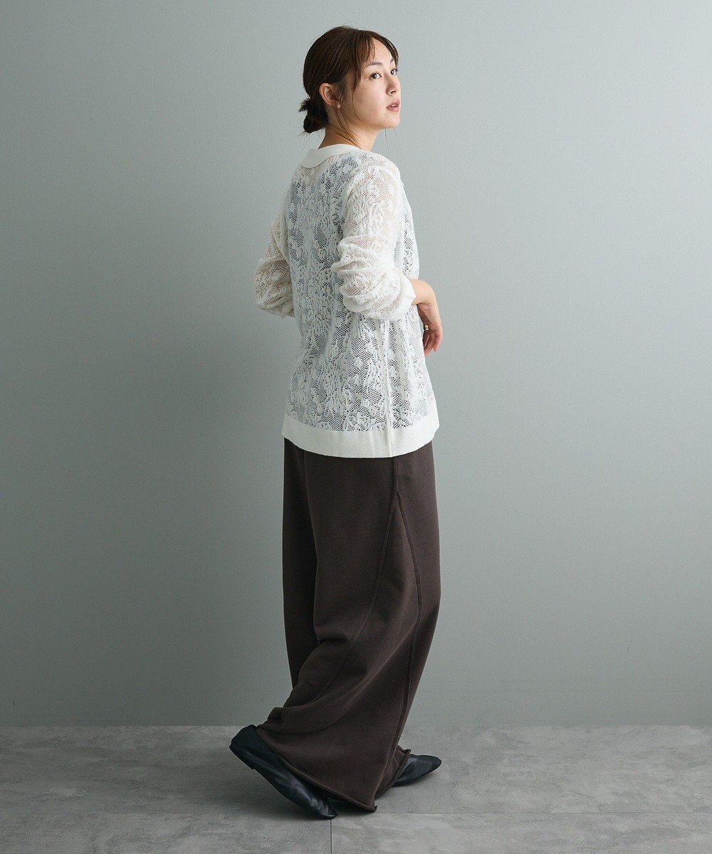 CRAFT STANDARD BOUTIQUE レース編みポロカーディガン 