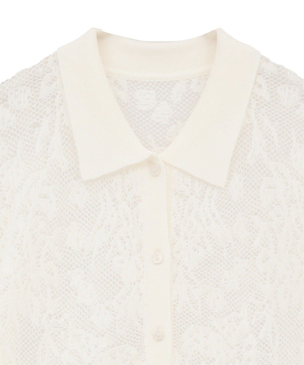 CRAFT STANDARD BOUTIQUE レース編みポロカーディガン 