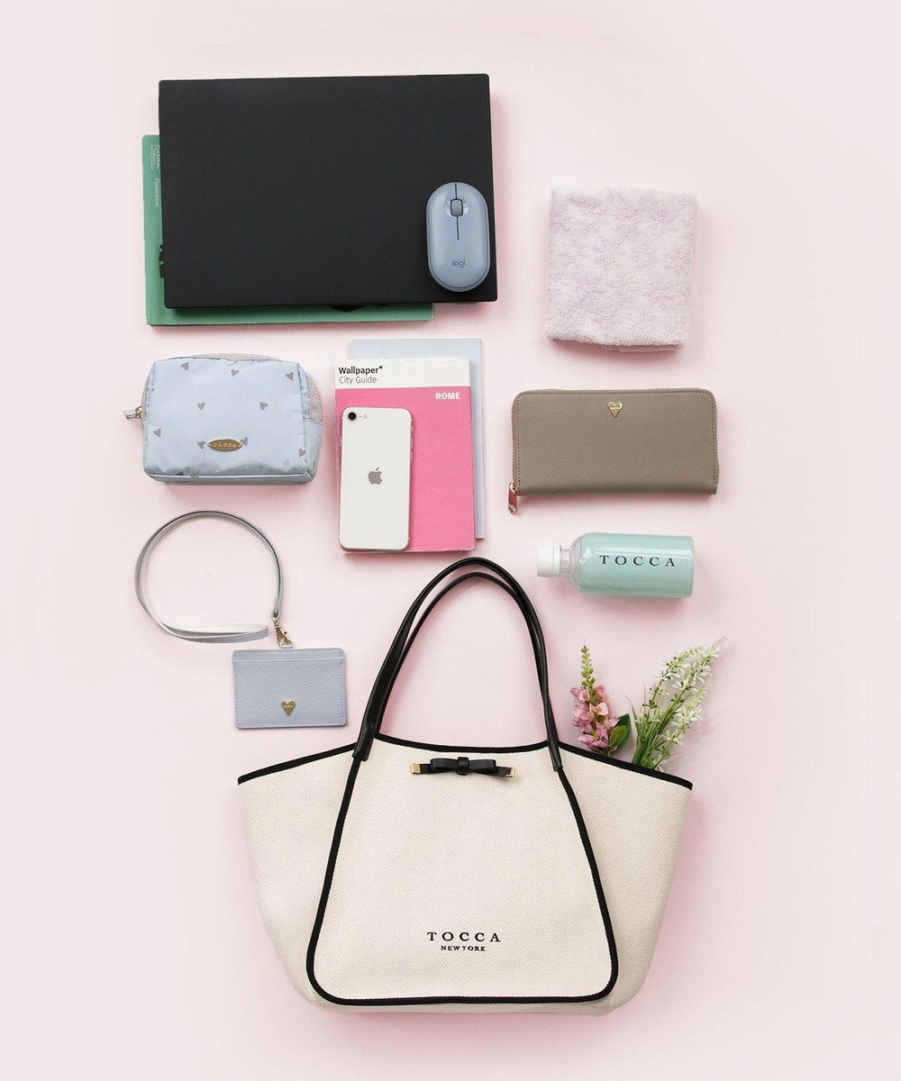 TOCCA 【A4サイズ対応】TRIM RIBBON CANVASTOTE トートバッグ 