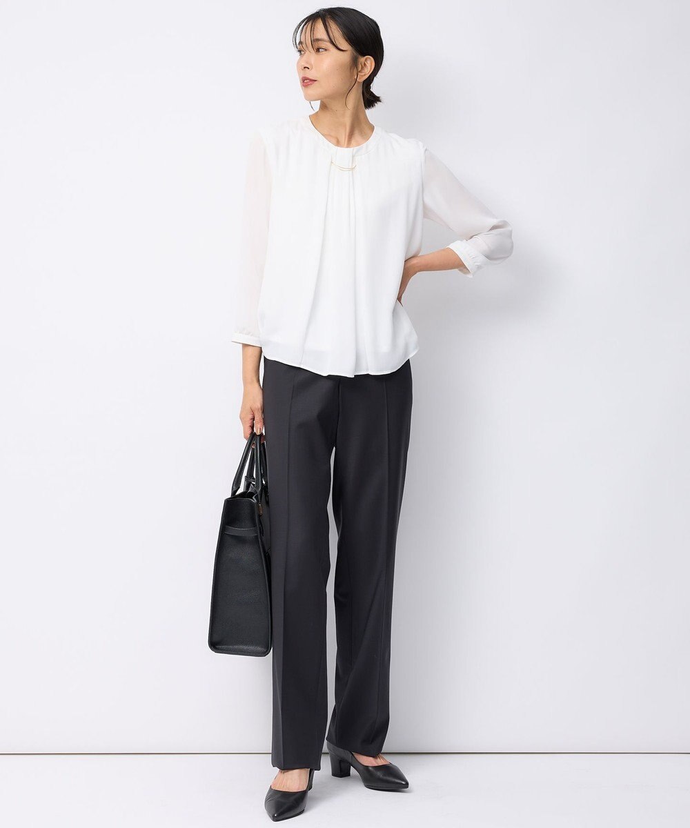 23区 S 【洗える】シルキーデシン タックディテール カットソー 