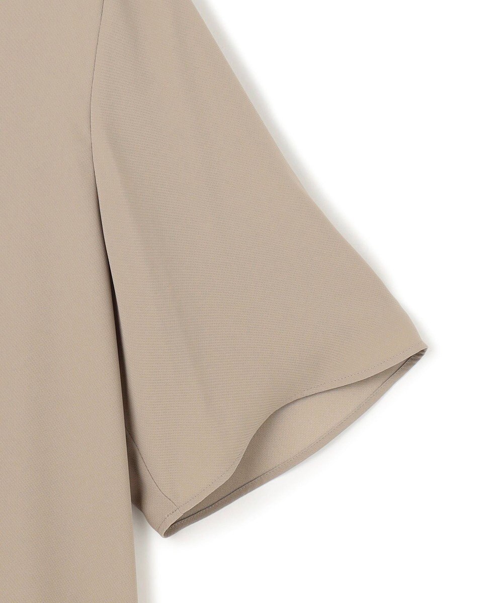 ICB L 【人気のため新色追加・接触冷感・UVケア・洗える】BackSatinAmunzen 5分袖配色ボウタイブラウス 