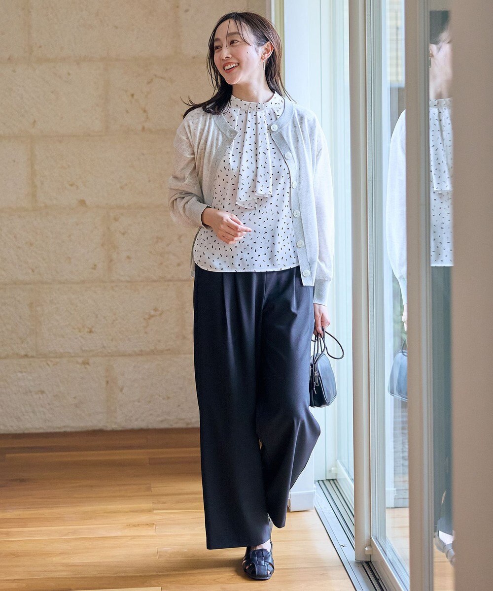 ANY L 【洗濯機可/アンチピリング/接触冷感】シアークルーネックカーディガン 