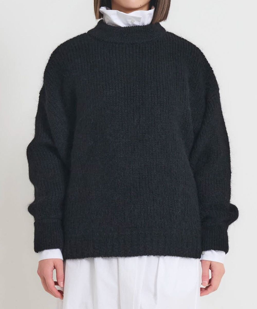 muuc 〈天然素材の上質なモヘヤ〉アルパカモヘヤ畦編みプルオーバー〈日本製〉 