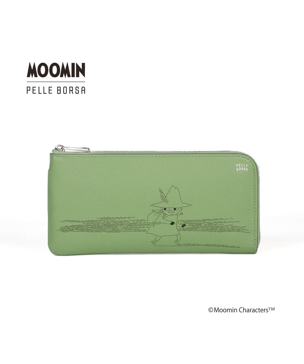 PELLE BORSA L字ファスナー長財布 Moomin Dot /2006 ムーミンドット グリーン（GL)