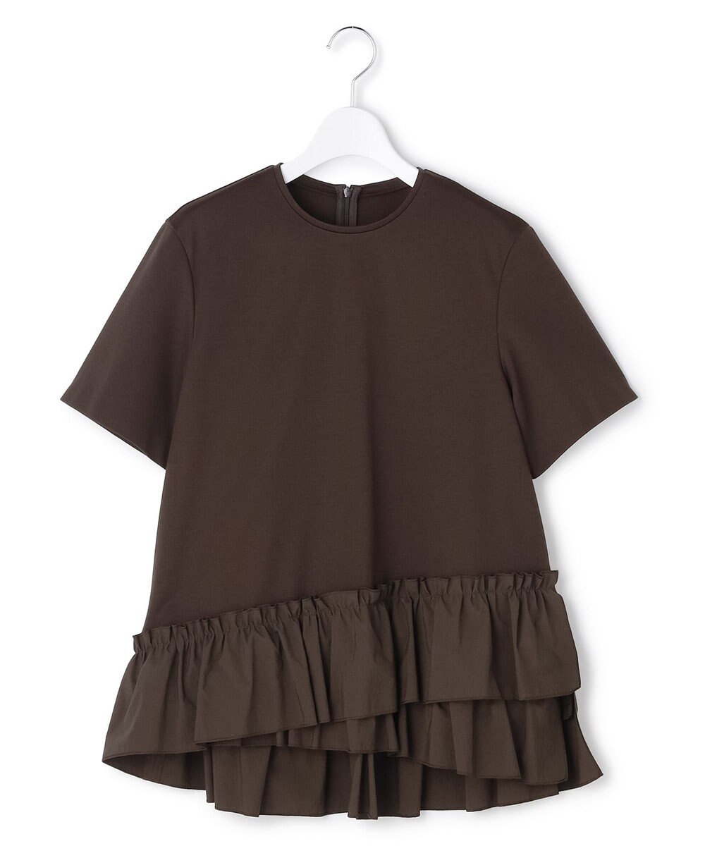 23区 L 【R(アール)】クロスフリルジャージー ランダムフリル Tシャツ 