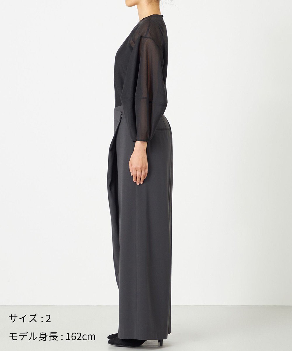 NAVE 【Nave・洗える】スパントロ ワイドラップパンツ 