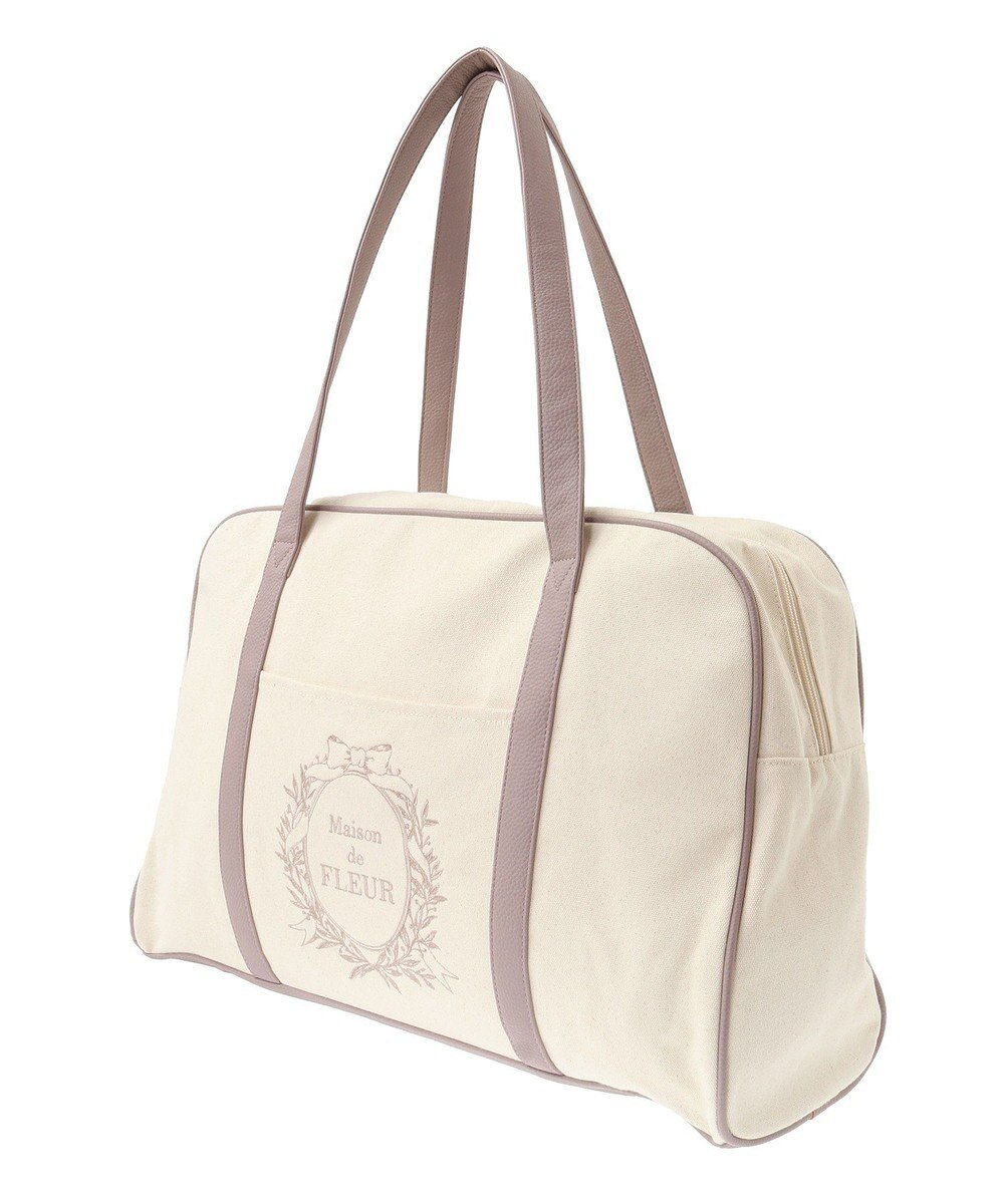 Maison de FLEUR キャンバスキャリーオンボストンバッグ 