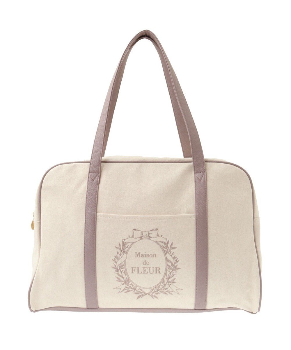 Maison de FLEUR キャンバスキャリーオンボストンバッグ 