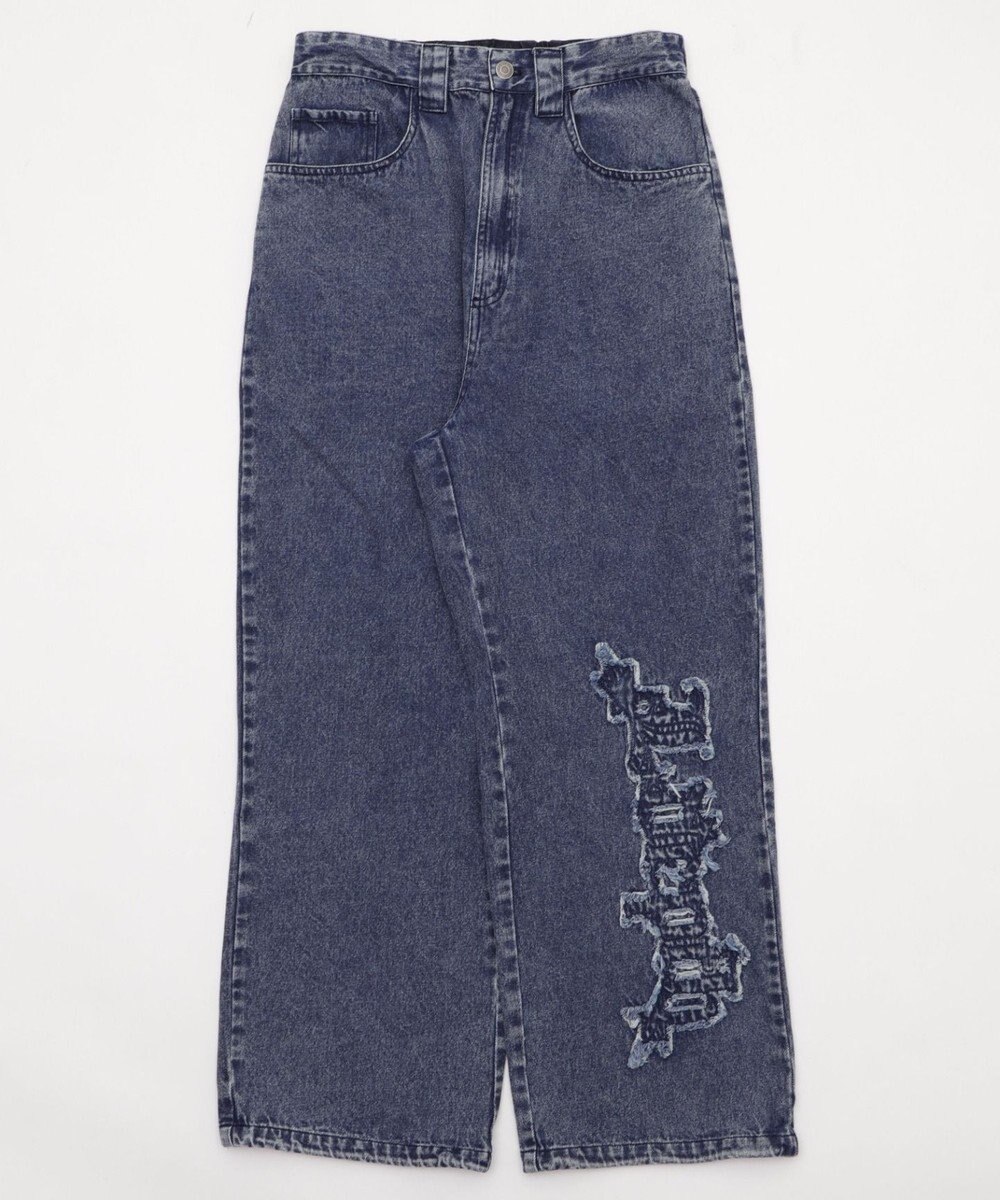 WEGO 【ユニセックス着用YD/ウエスト調整可/MLサイズ展開】グラフィックデニムパンツ 