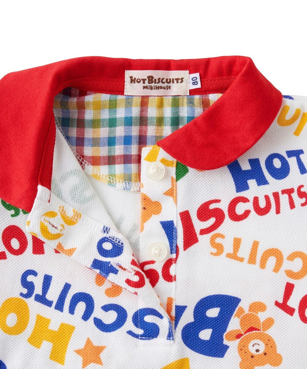 MIKI HOUSE HOT BISCUITS 【80-120cm】 カラフルロゴ ポロシャツワンピース 