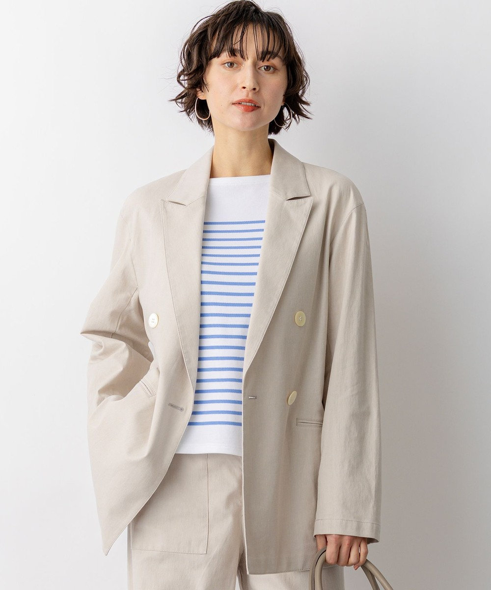 23区 L 【先行予約】スラブツイルストレッチ オーバーサイズ ダブルジャケット 