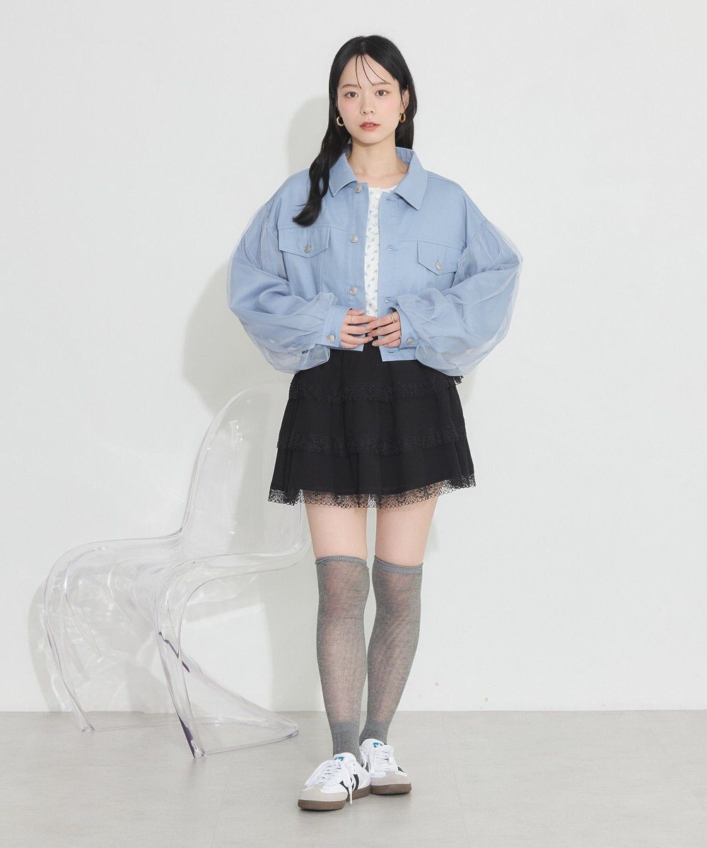 earth music&ecology ティアードレースミニスカート 