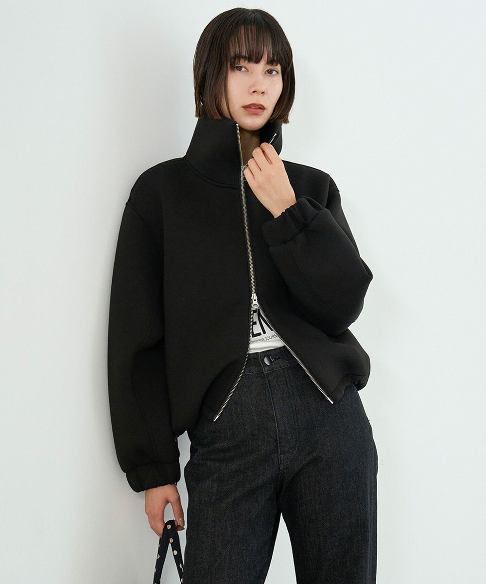 UNFILO L 【野呂佳代さん着用】BEAUTY FORM JERSEY+ ZIPブルゾン 