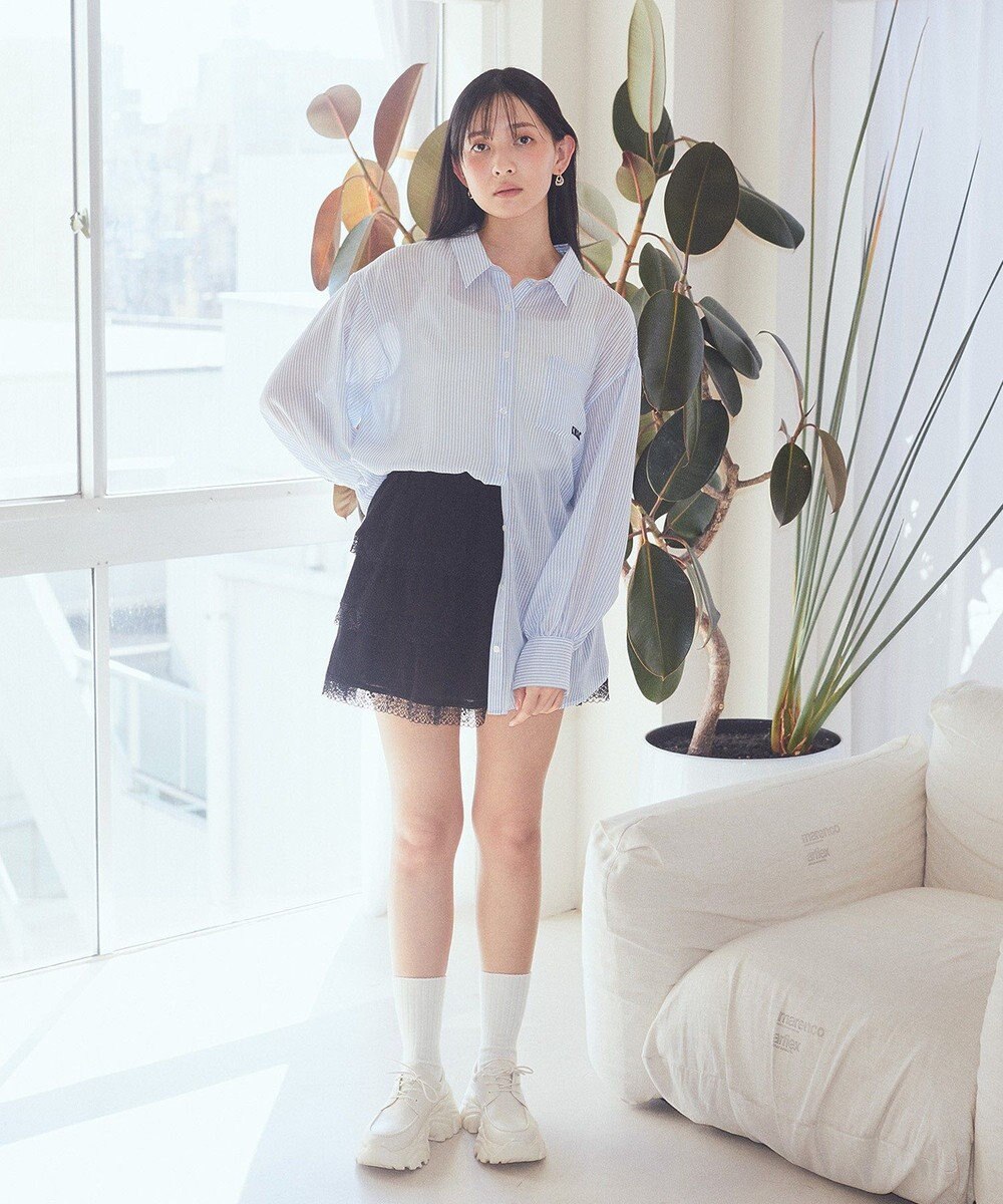 earth music&ecology ティアードレースミニスカート 