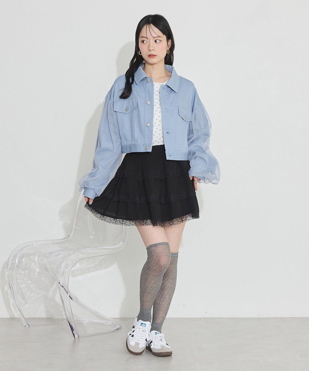 earth music&ecology ティアードレースミニスカート 