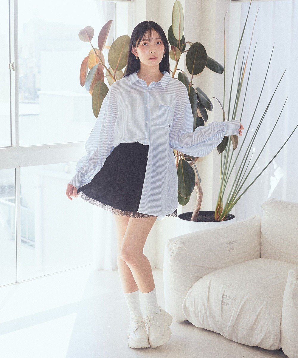 earth music&ecology ティアードレースミニスカート 