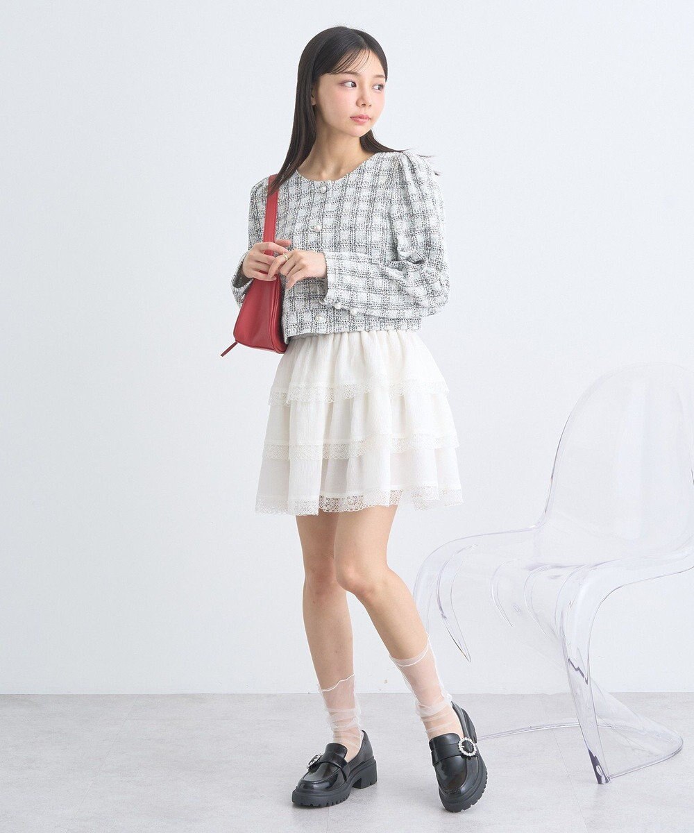 earth music&ecology ティアードレースミニスカート 