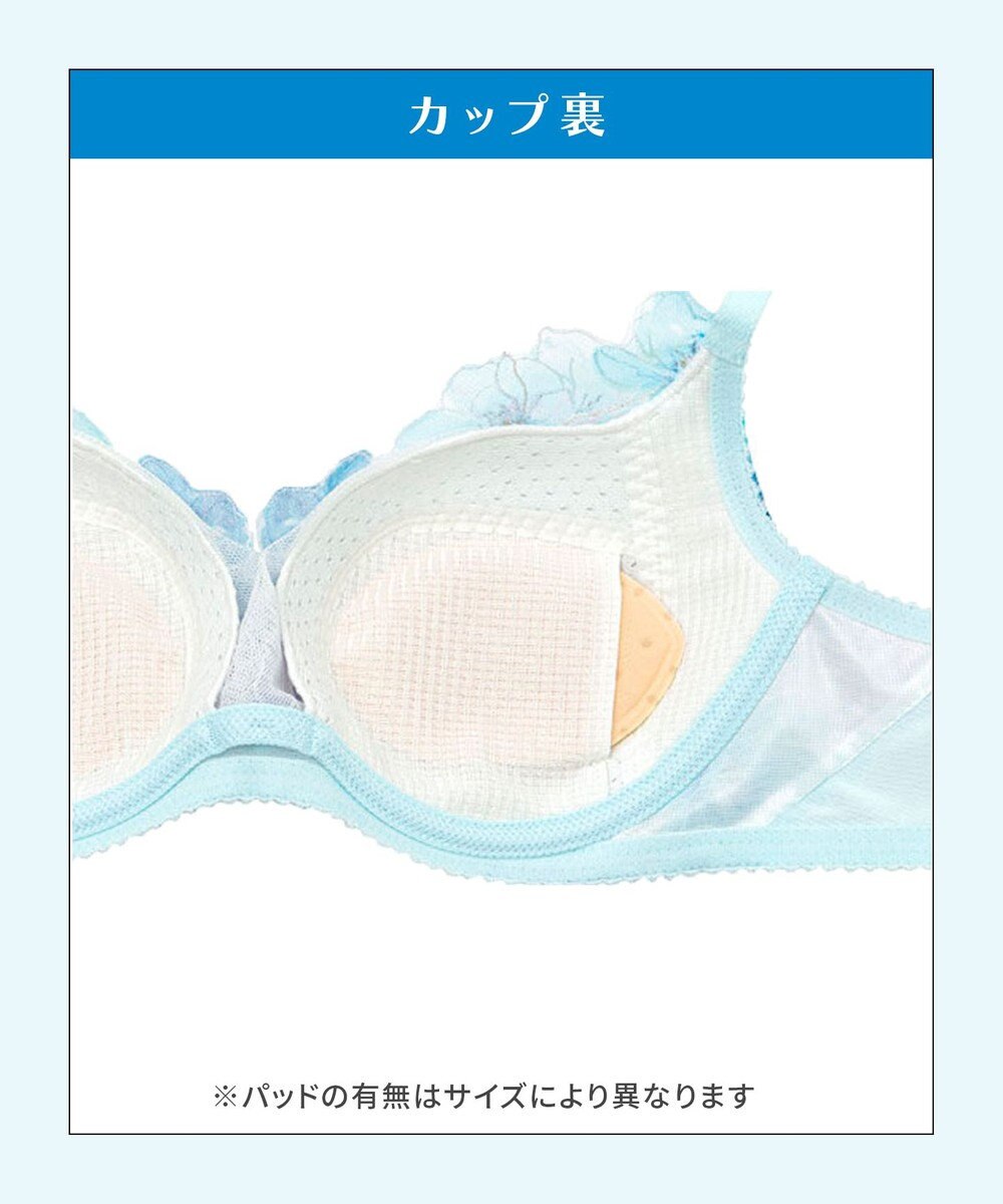 WACOAL 【夏めくブラ】 ブラジャー メッシュ素材(カップ) 吸汗速乾(肌側カップサイド・パッド受け・ワイヤーループ) 背中すっきり レディース BRB465 /ワコール 