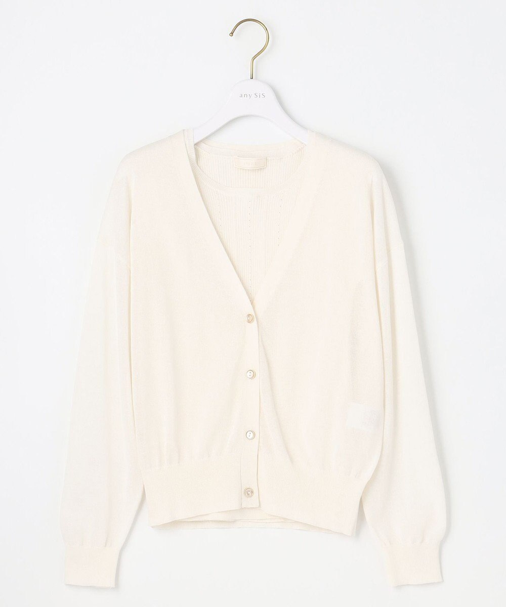 ANY SIS 【美人百花6月号掲載】2SET シアーカーディガン アンサンブル 