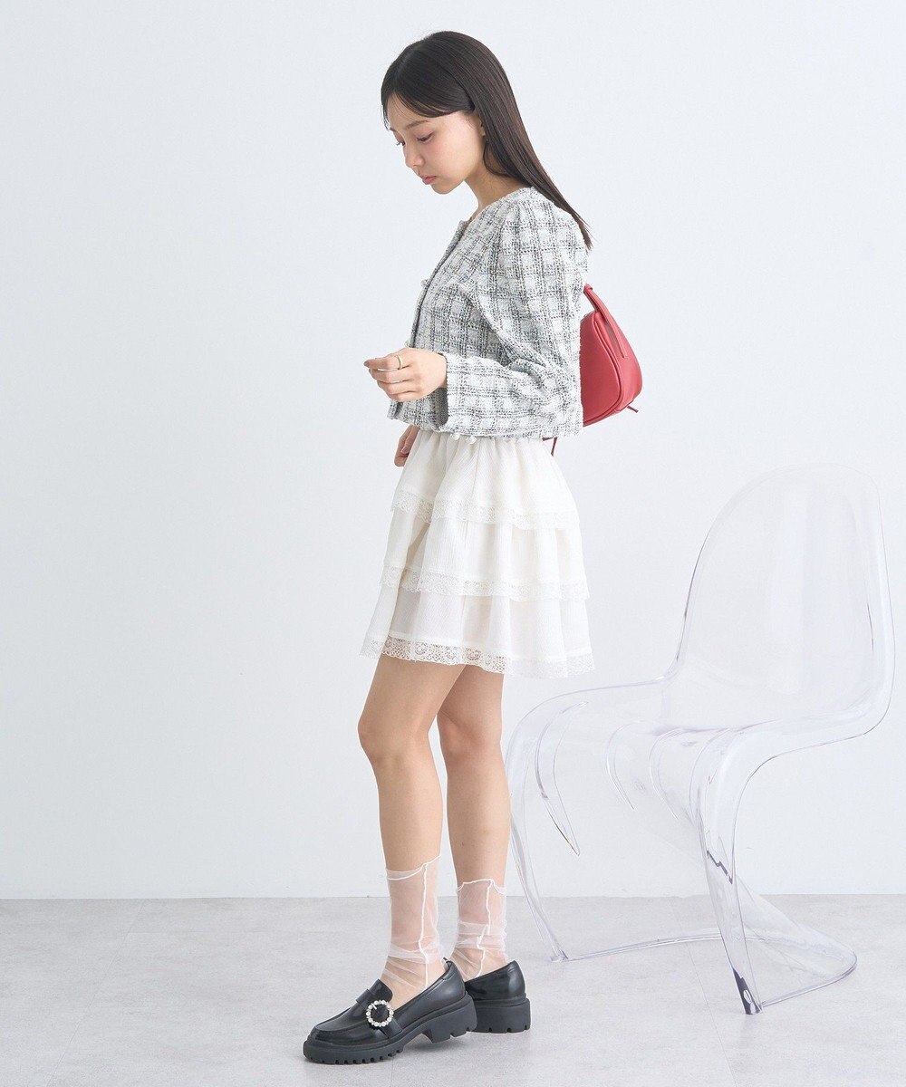 earth music&ecology ティアードレースミニスカート 