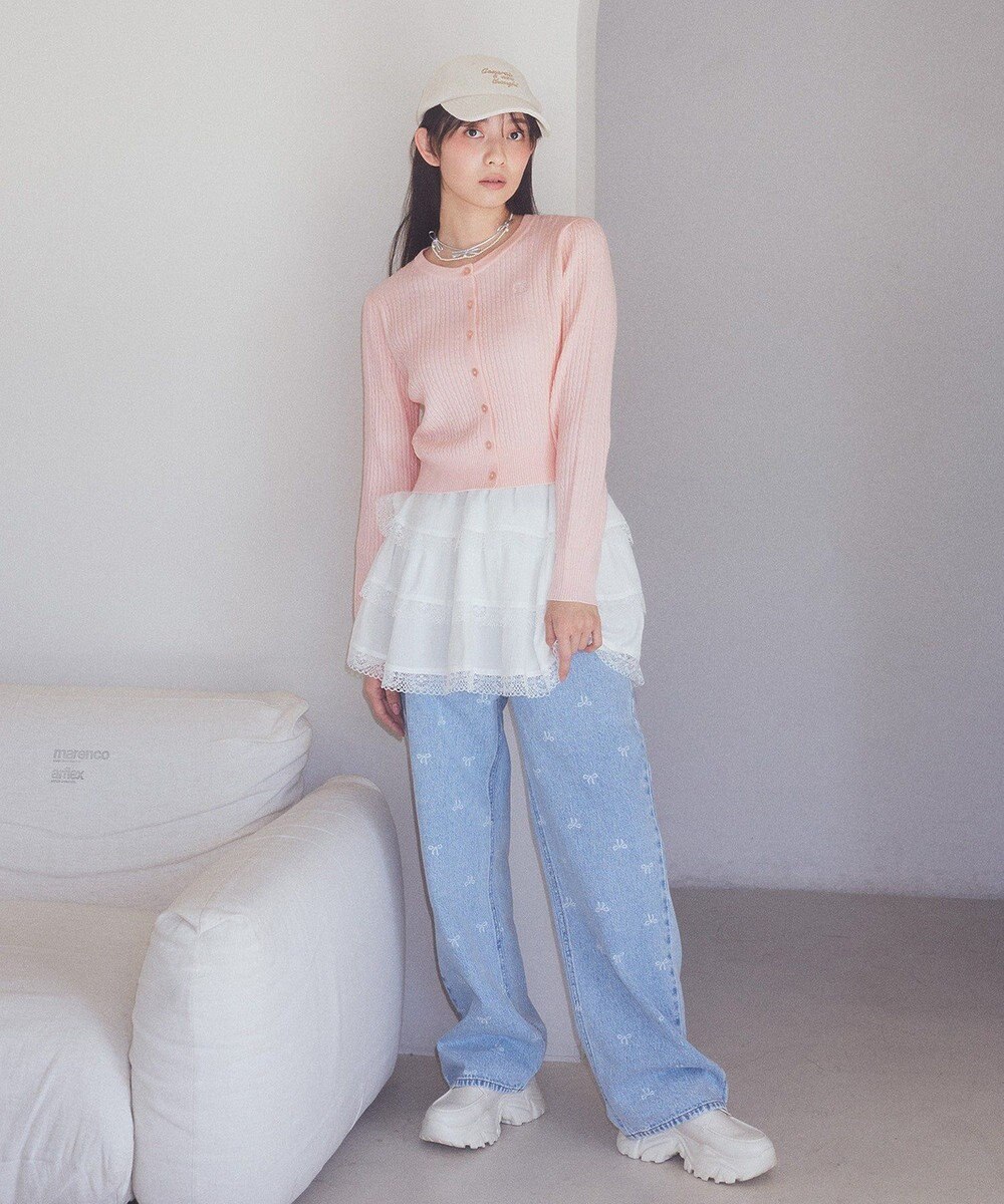 earth music&ecology ティアードレースミニスカート 