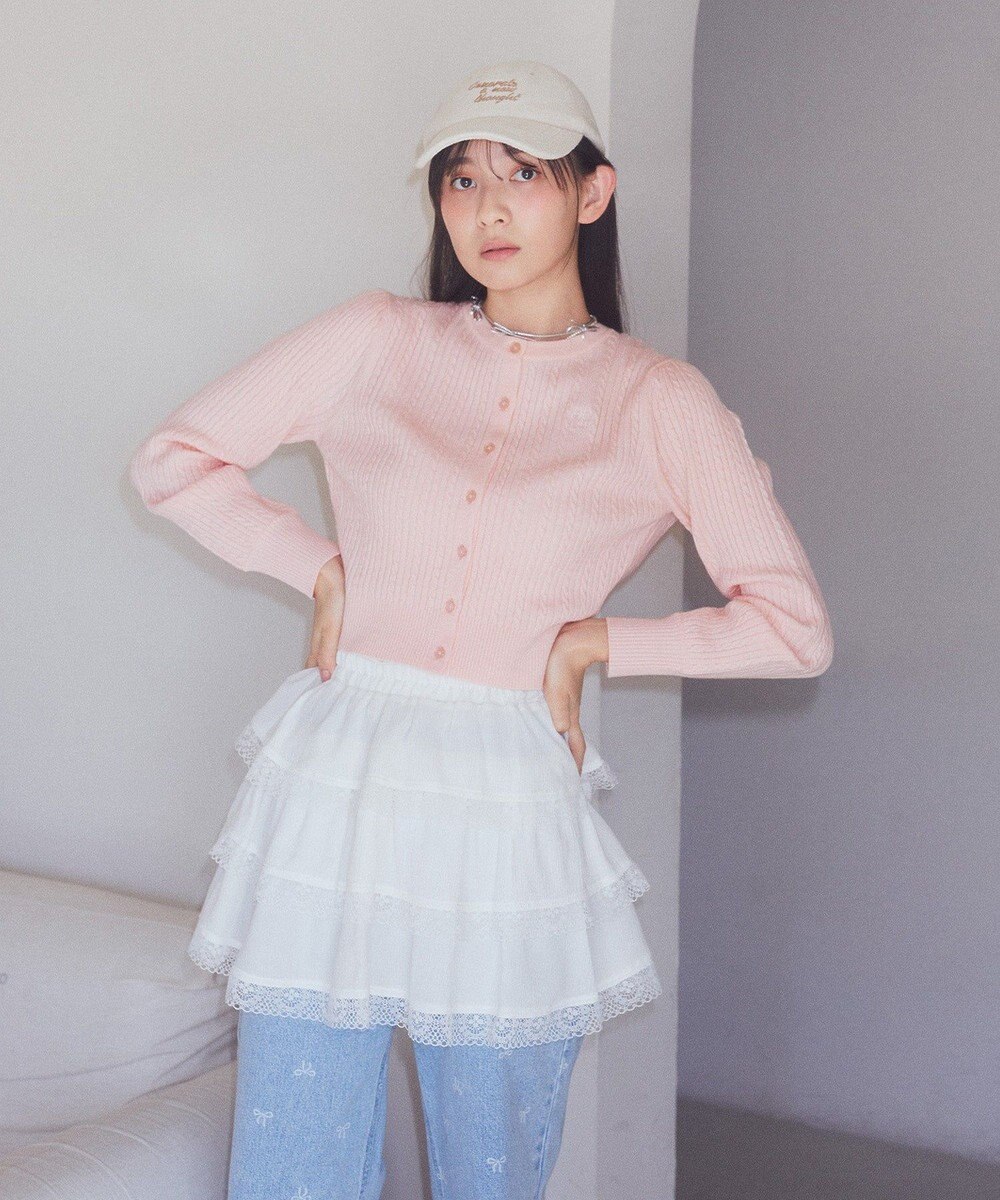 earth music&ecology ティアードレースミニスカート 