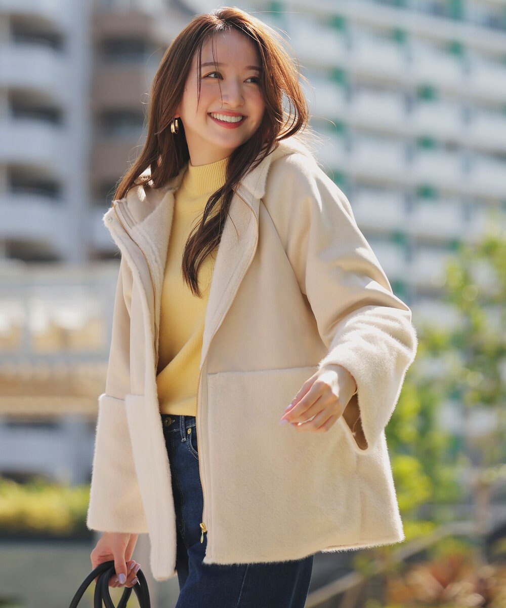 ANY SIS Luxuryフェイクムートン コート 