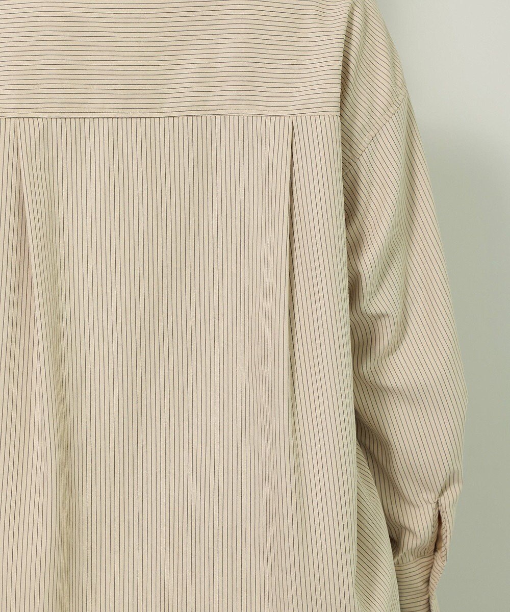 Green Parks シルキータッチストライプシャツ 