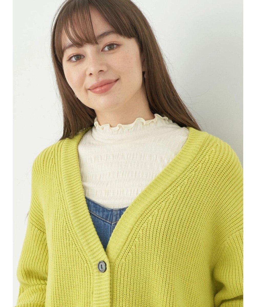 earth music&ecology アンチピリング畦Ｖネックカーディガン 