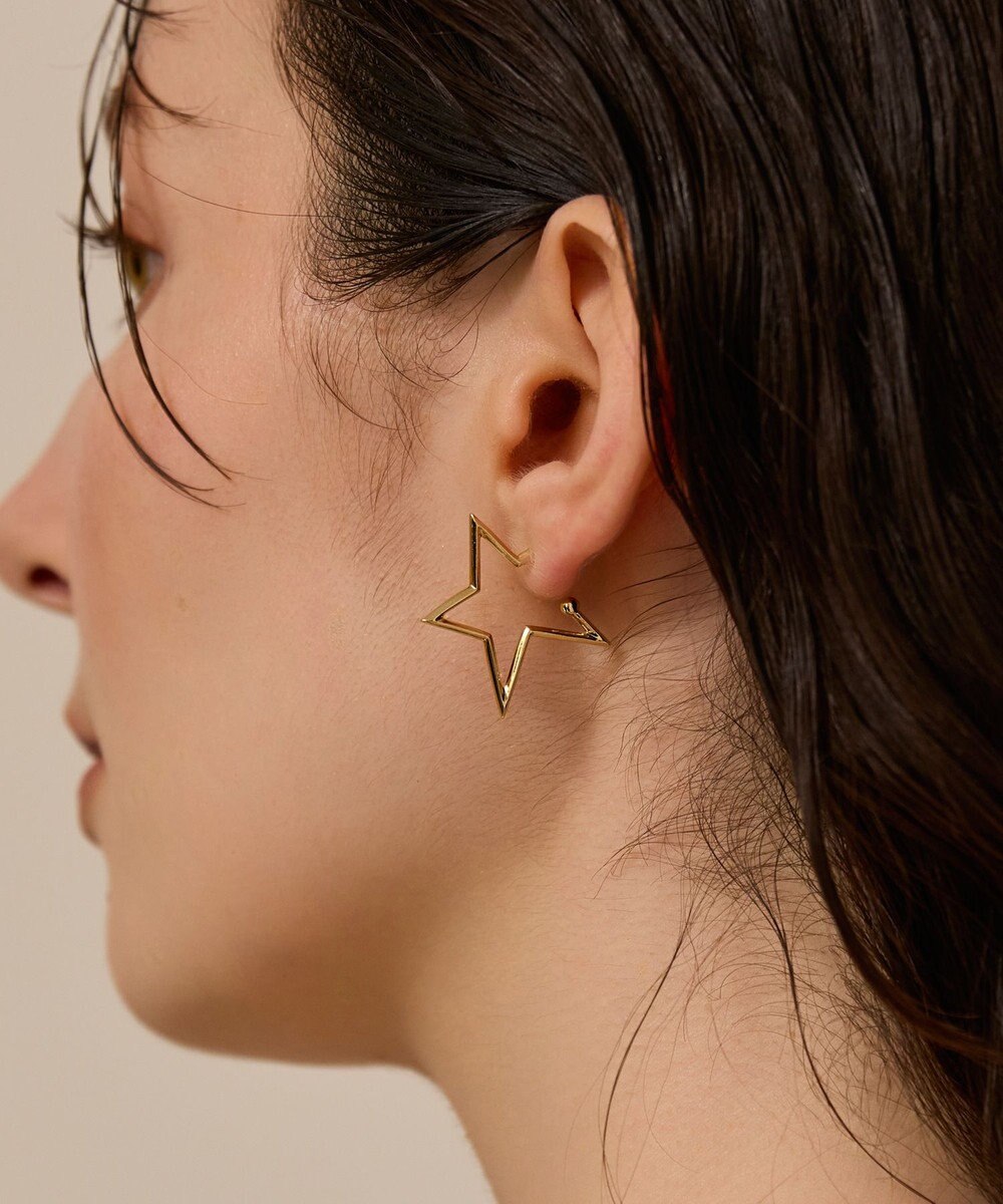 Phoebe 〈金属アレルギー対応〉スターフープピアス　ゴールド/ニッケルフリー 
