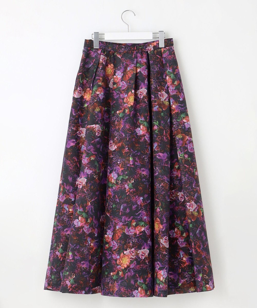 自由区 【カトリエムブーケ】フラワープリントフレアスカート 
