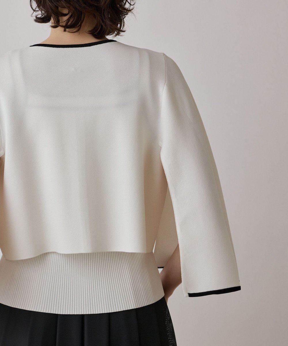 GRACE CONTINENTAL バイカラースリットニットカーディガン 